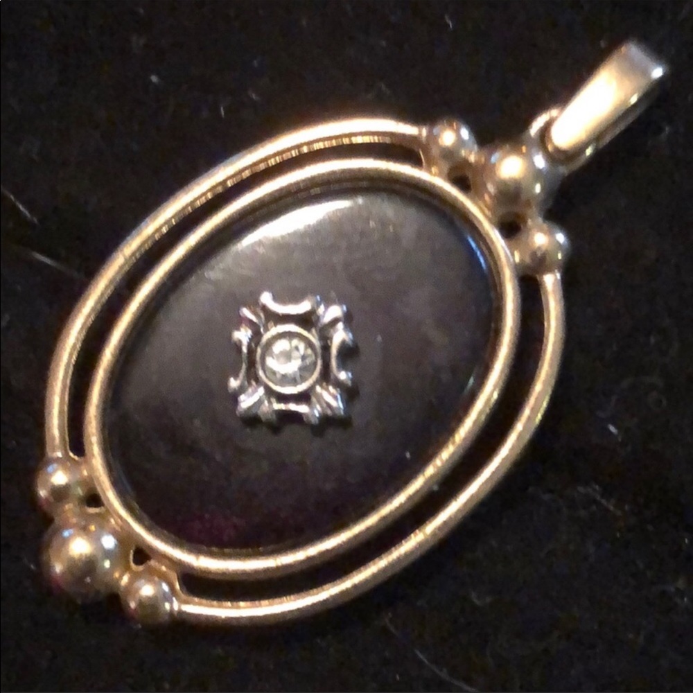 Gold Tone/Rhinestone Reversible Pendant